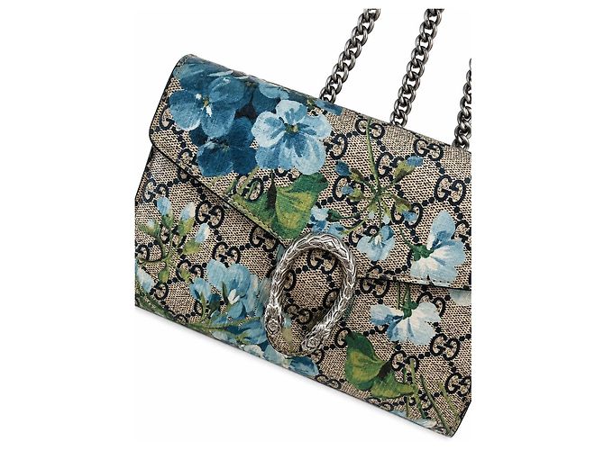 Borsa a tracolla Dionysus Gucci GG Supreme con stampa floreale Blu Multicolore Beige Verde - vista 3