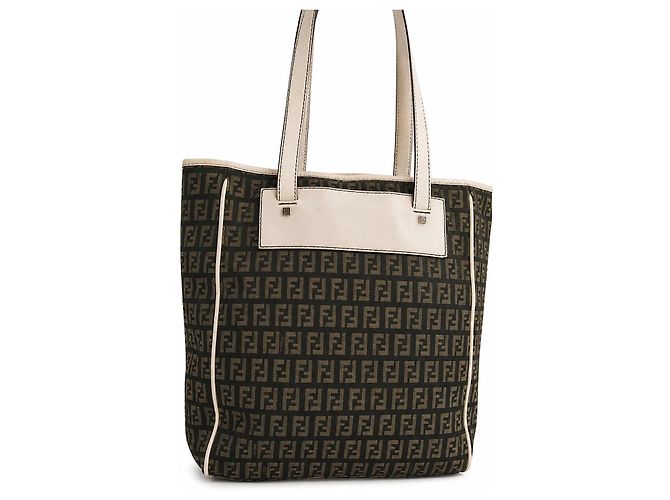 Borsa Fendi Zucca Marrone Bianco - vista 2