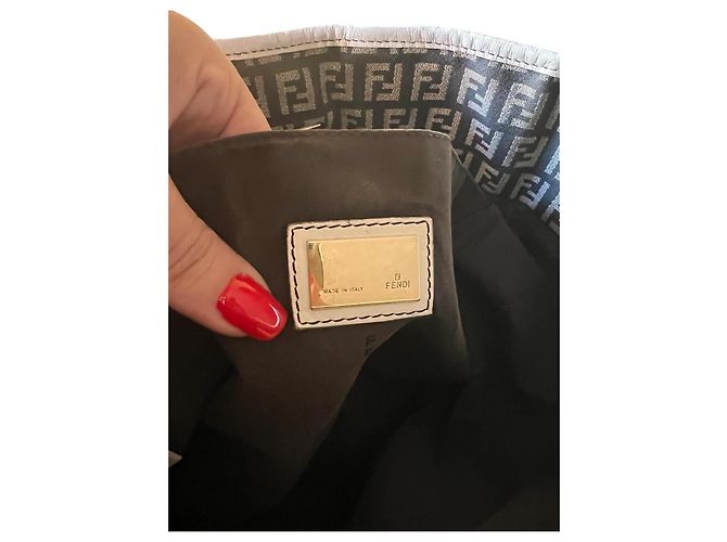 Borsa Fendi Zucca Marrone Bianco - vista 9