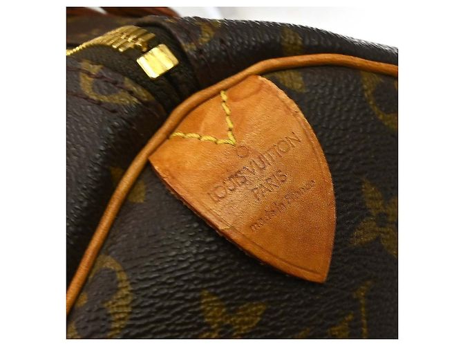 Borsa Keepall Louis Vuitton in tela Monogram 50 Marrone - vista 4