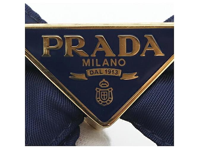 Barrette in nylon TESSUTO blu navy Prada - vista 5