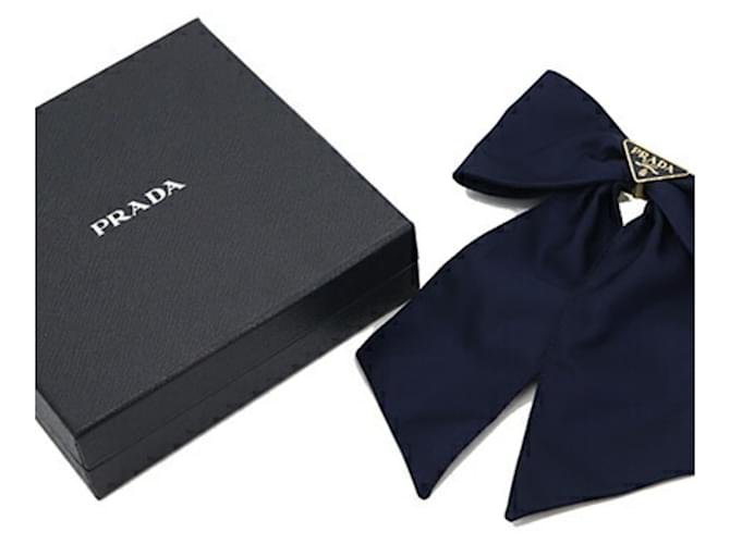 Barrette in nylon TESSUTO blu navy Prada - vista 6