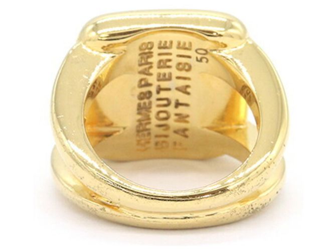 Ring Hermès Anillo de banda de metal y corozo verde Hermes - vista 2