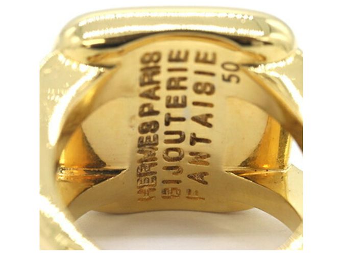 Ring Hermès Anillo de banda de metal y corozo verde Hermes - vista 4