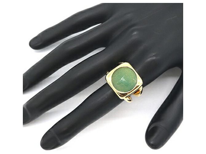 Ring Hermès Anillo de banda de metal y corozo verde Hermes - vista 7