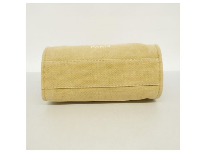Bolso Tote Chanel Deauville de lona con cadena Beige - vista 3
