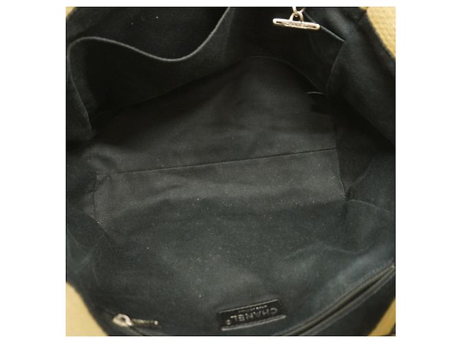 Bolso Tote Chanel Deauville de lona con cadena Beige - vista 4