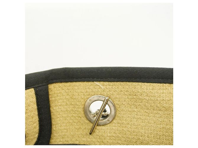 Bolso Tote Chanel Deauville de lona con cadena Beige - vista 7