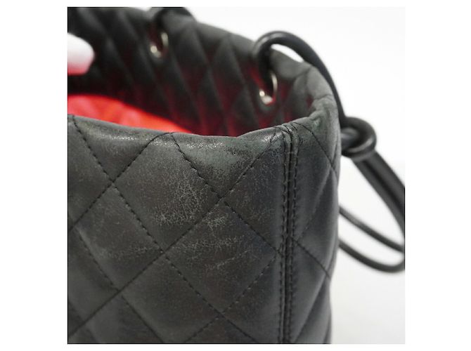 Chanel Cambon Shopper aus Lammleder Schwarz - Ansicht 8
