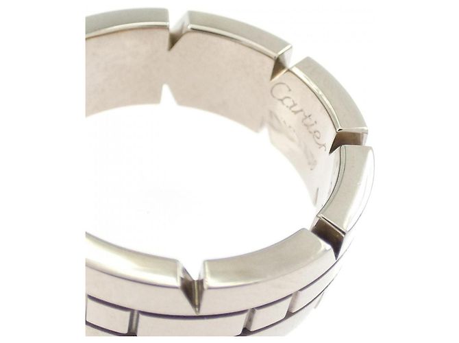 Anello Cartier Tank Française Small in oro bianco 18K - vista 3