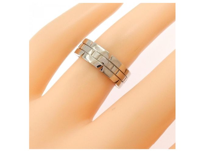 Anello Cartier Tank Française Small in oro bianco 18K - vista 4