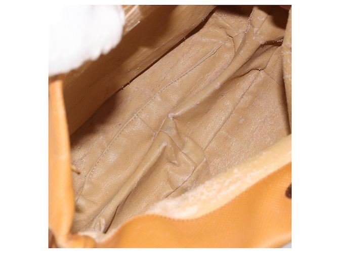 Borsa BOTTEGA VENETA PVC Canvas Beige Oro Autentica BAZ703 D'oro - vista 17