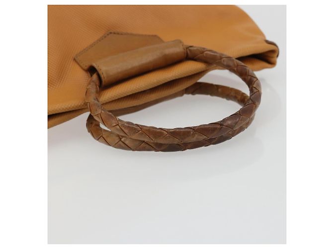Borsa BOTTEGA VENETA PVC Canvas Beige Oro Autentica BAZ703 D'oro - vista 7