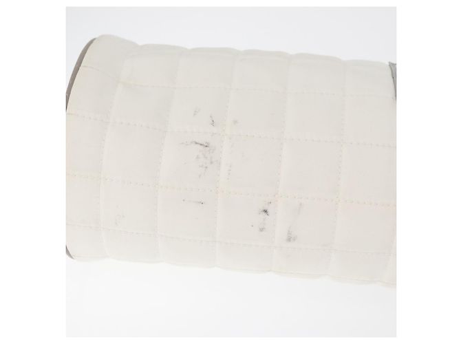 Borsa a tracolla CHANEL Sports Choco Bar Nylon Bianco Argento CC Auth 126116A - vista 5