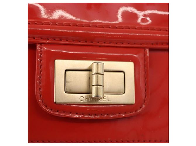CHANEL Chain Shoulder Wallet Lackleder Orange Gold CC Auth 130637 Golden - Ansicht 16