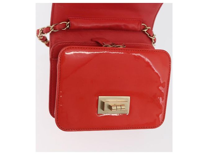 CHANEL Chain Shoulder Wallet Lackleder Orange Gold CC Auth 130637 Golden - Ansicht 19