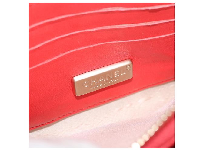 CHANEL Chain Shoulder Wallet Lackleder Orange Gold CC Auth 130637 Golden - Ansicht 20