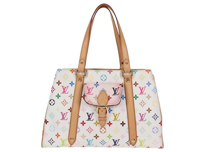 LOUIS VUITTON Monogram Multicolor Aurelia MM Tote Bag White M40094 Auth 122956M Blanco - vista 13