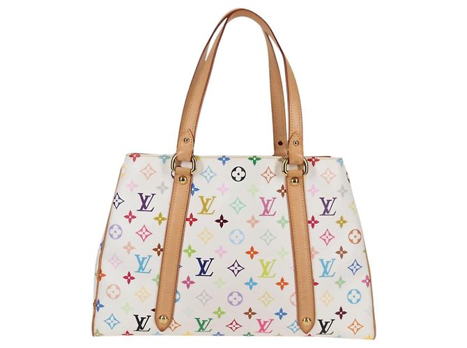 LOUIS VUITTON Monogram Multicolor Aurelia MM Tote Bag White M40094 Auth 122956M Blanco - vista 2