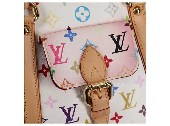 LOUIS VUITTON Monogram Multicolor Aurelia MM Tote Bag White M40094 Auth 122956M Blanco - vista 20