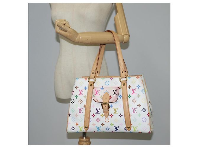 LOUIS VUITTON Monogram Multicolor Aurelia MM Tote Bag White M40094 Auth 122956M Blanco - vista 29