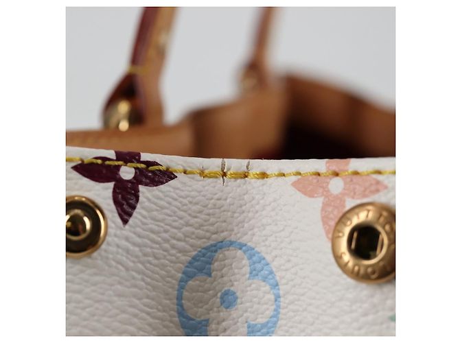 LOUIS VUITTON Monogram Multicolor Aurelia MM Tote Bag White M40094 Auth 122956M Blanco - vista 4