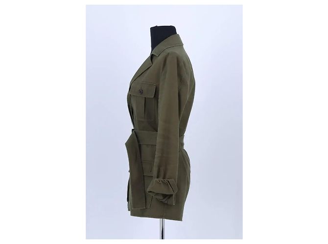 Saint Laurent Chaqueta de algodón caqui - vista 3