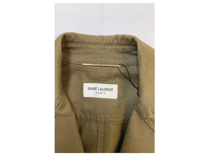Saint Laurent Chaqueta de algodón caqui - vista 5