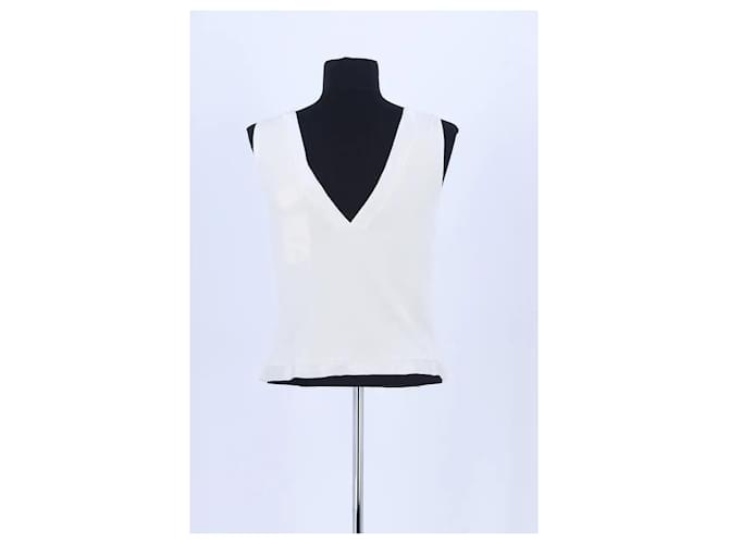 Dior Top de algodón blanco sin mangas - vista 4