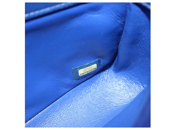 CHANEL Diana Matelasse Chain Shoulder Bag Canvas Blue Gold CC Auth 70391SAM D'oro - vista 12