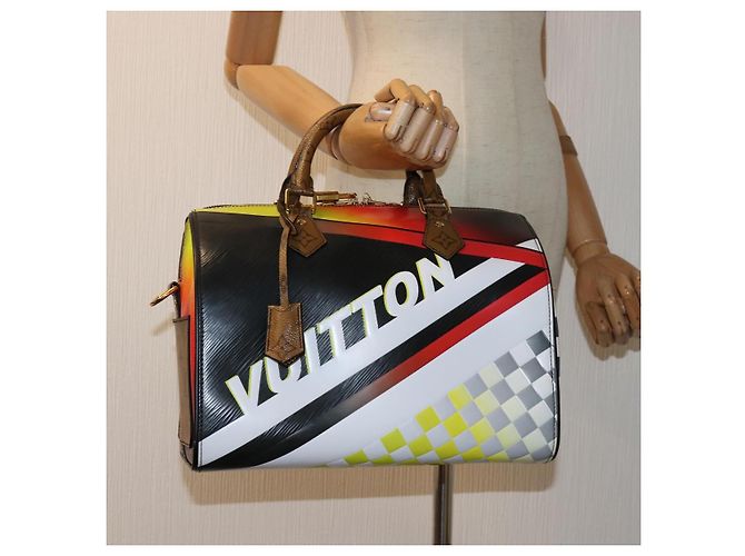 BORSA LOUIS VUITTON Epi Damier Speedy Bandouliere 30 2017 M51564 LV Auth 73747SAV Nero - vista 25