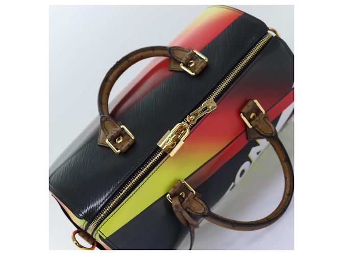BORSA LOUIS VUITTON Epi Damier Speedy Bandouliere 30 2017 M51564 LV Auth 73747SAV Nero - vista 6
