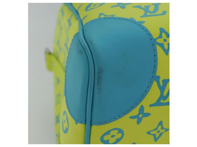 LOUIS VUITTON Monogram Playground Keepall Bandouliere 50 Bag M21869 Auth 76432SM Giallo Blu chiaro - vista 15