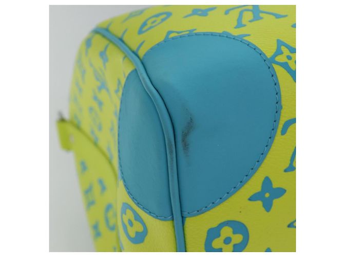 LOUIS VUITTON Monogram Playground Keepall Bandouliere 50 Bag M21869 Auth 76432SM Giallo Blu chiaro - vista 16