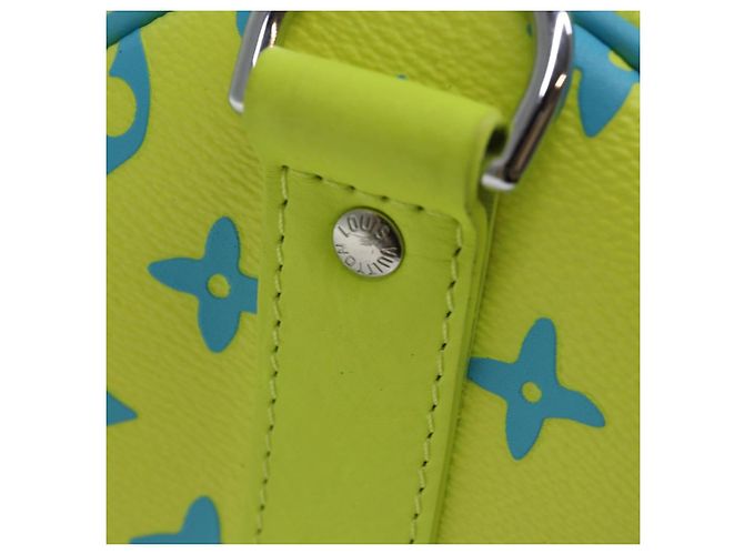 LOUIS VUITTON Monogram Playground Keepall Bandouliere 50 Bag M21869 Auth 76432SM Giallo Blu chiaro - vista 20