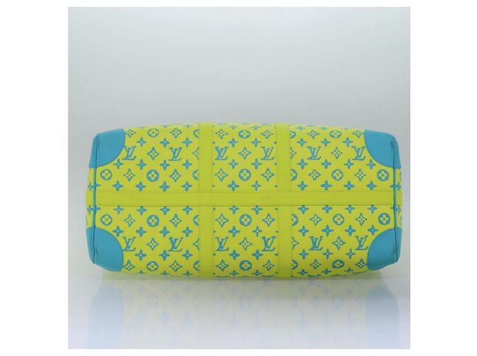 LOUIS VUITTON Monogram Playground Keepall Bandouliere 50 Bag M21869 Auth 76432SM Giallo Blu chiaro - vista 5