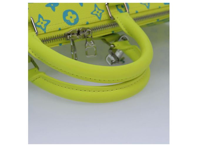 LOUIS VUITTON Monogram Playground Keepall Bandouliere 50 Bag M21869 Auth 76432SM Giallo Blu chiaro - vista 7