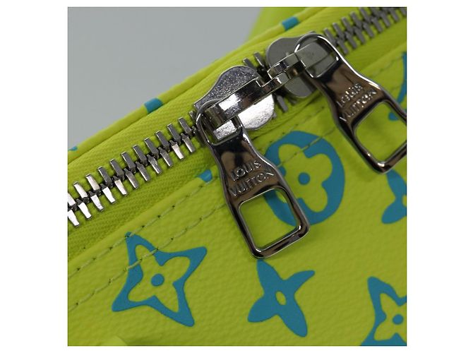 LOUIS VUITTON Monogram Playground Keepall Bandouliere 50 Bag M21869 Auth 76432SM Giallo Blu chiaro - vista 9