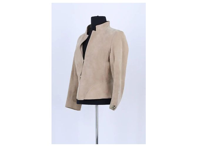 Diane Von Furstenberg Beige Lederjacke - Ansicht 2