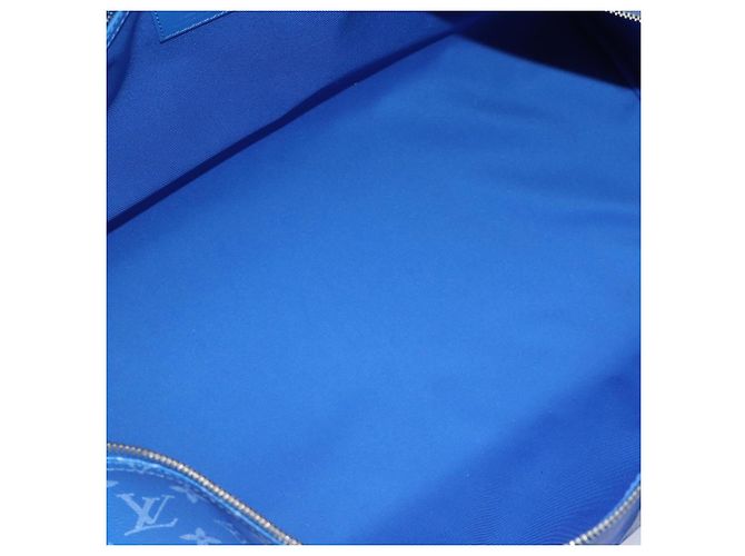 LOUIS VUITTON Monogram Clouds Keepall Bandouliere 50 Bag M45428 LV Auth 80910SAV Bianco Blu - vista 10