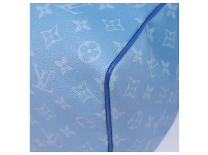 LOUIS VUITTON Monogram Clouds Keepall Bandouliere 50 Bag M45428 LV Auth 80910SAV Bianco Blu - vista 15