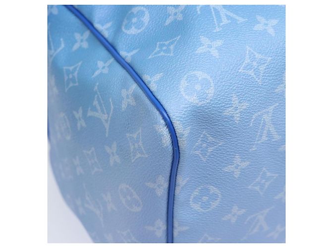 LOUIS VUITTON Monogram Clouds Keepall Bandouliere 50 Bag M45428 LV Auth 80910SAV Bianco Blu - vista 16