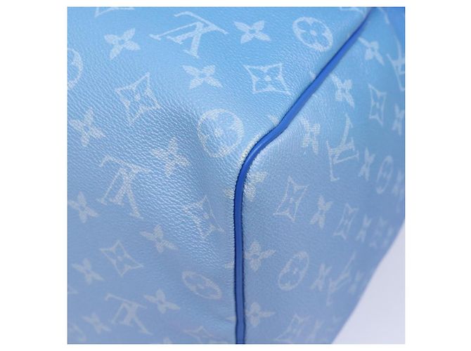 LOUIS VUITTON Monogram Clouds Keepall Bandouliere 50 Bag M45428 LV Auth 80910SAV Bianco Blu - vista 17
