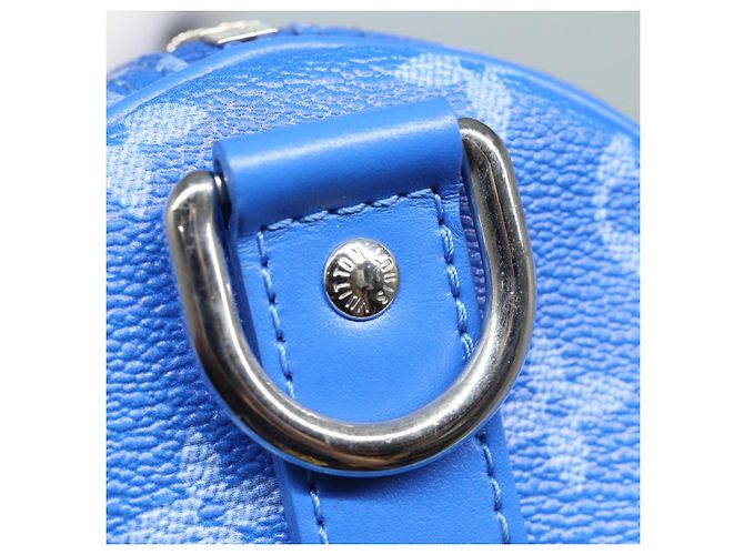 LOUIS VUITTON Monogram Clouds Keepall Bandouliere 50 Bag M45428 LV Auth 80910SAV Bianco Blu - vista 18