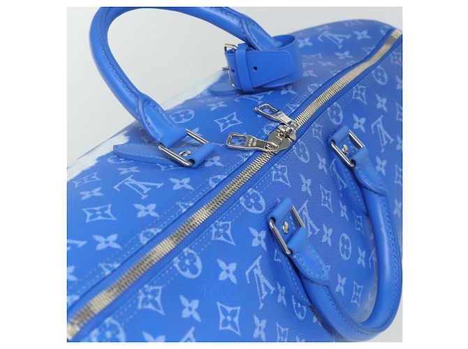 LOUIS VUITTON Monogram Clouds Keepall Bandouliere 50 Bag M45428 LV Auth 80910SAV Bianco Blu - vista 6