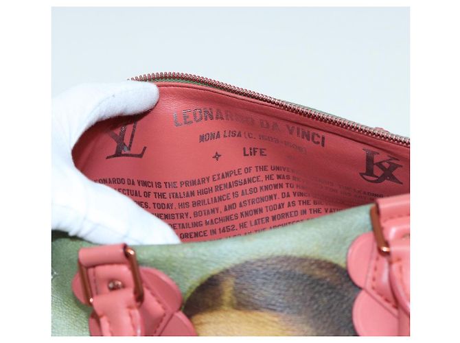 LOUIS VUITTON Masters Collection Mona Lisa Speedy 30 Tasche M43372 LV Auth 87609SAM Pink Khaki - Ansicht 35