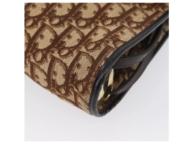 Borsa a Spalla Christian Dior Trotter Canvas Beige Oro Auth 173448 D'oro - vista 11