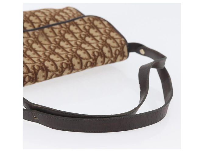 Borsa a Spalla Christian Dior Trotter Canvas Beige Oro Auth 173448 D'oro - vista 7