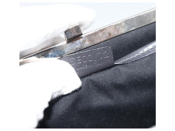Céline Borsa a tracolla CELINE C Macadam Canvas Grigio Argento Auth YKZ580 Marrone - vista 20