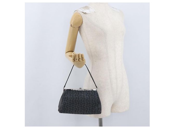Céline Borsa a tracolla CELINE C Macadam Canvas Grigio Argento Auth YKZ580 Marrone - vista 22